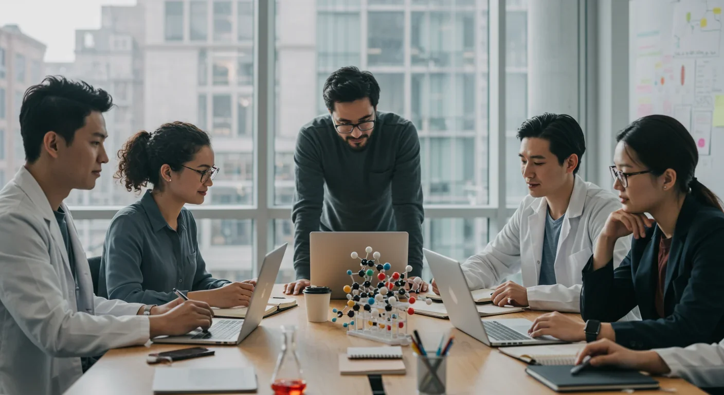 International research team collaborating on AI-driven drug discovery projects