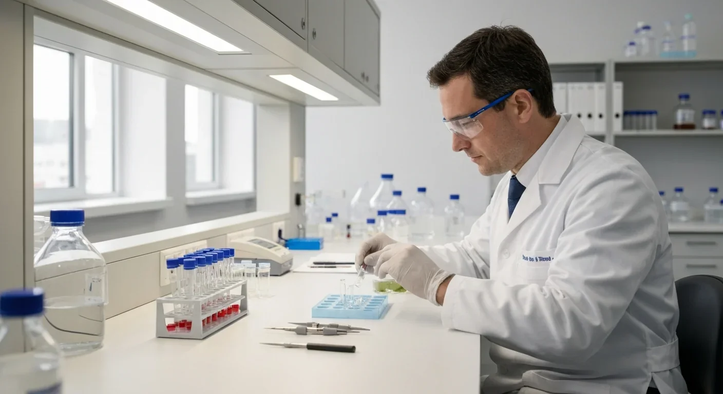 Researcher conducting experiments on circadian rhythms and protein oscillations
