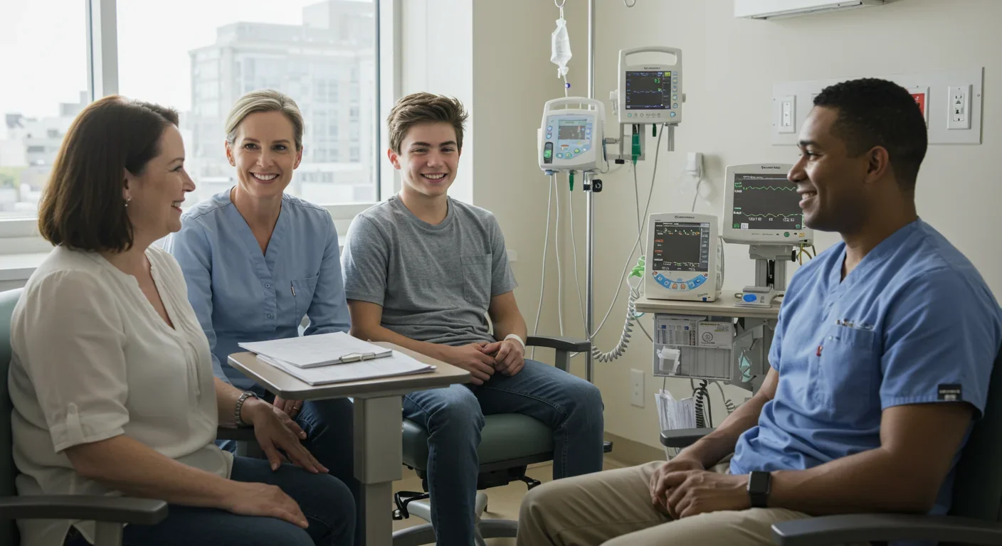 Researcher holding vial of gene-edited blood cells for sickle cell treatment