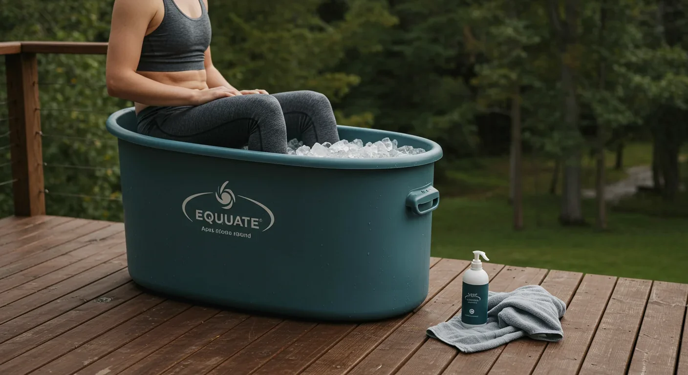 Person practicing cold exposure therapy in ice bath for metabolic activation