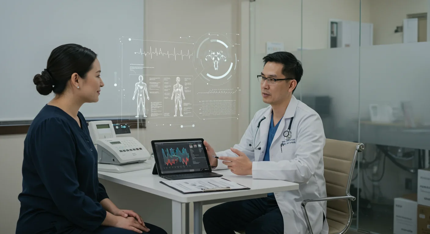 Doctor and patient discussing cardiovascular health treatment options