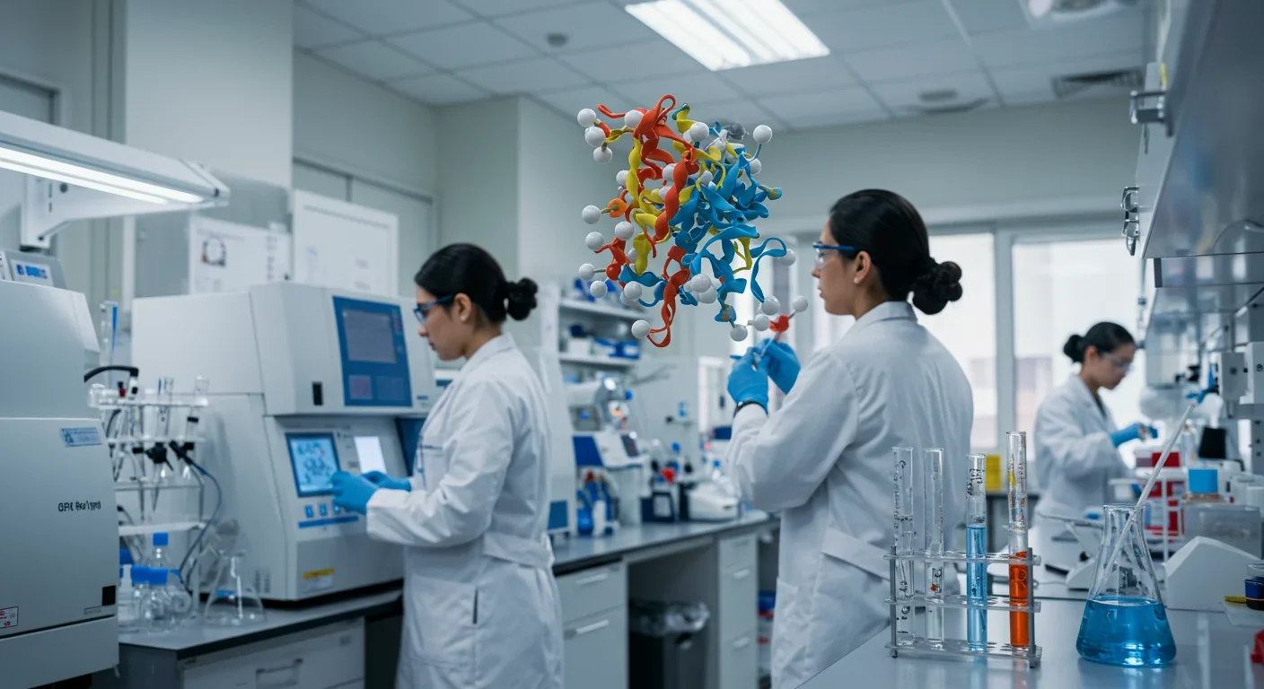 Researchers in laboratory developing ferroptosis-based cancer therapies and testing GPX4 inhibitors