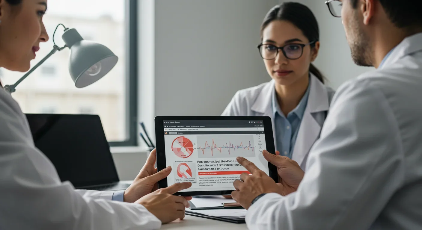 Oncologist and patient discussing personalized ferroptosis-based cancer treatment options