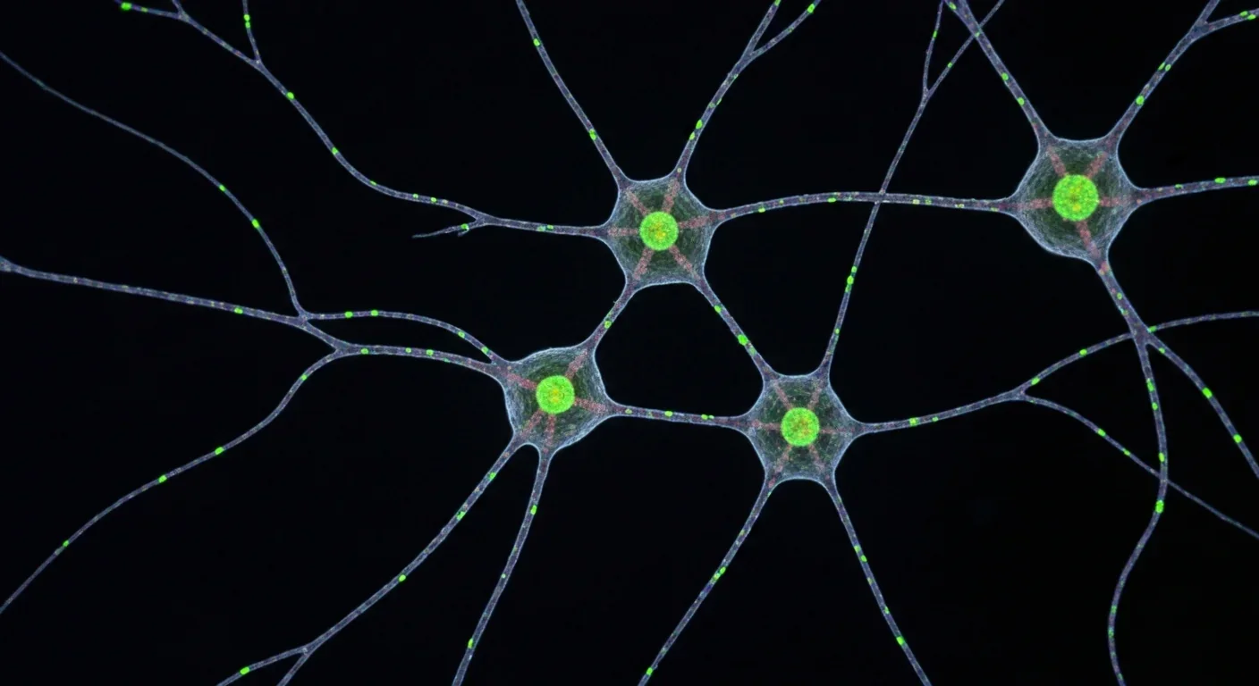 High-resolution microscopy image of human brain neurons and neural connections
