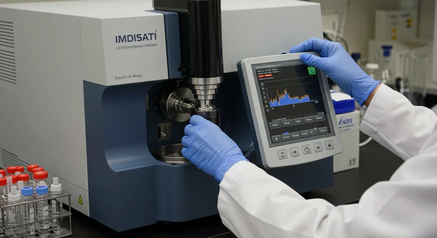 Laboratory technician using mass spectrometry to analyze membrane lipid composition for disease diagnostics
