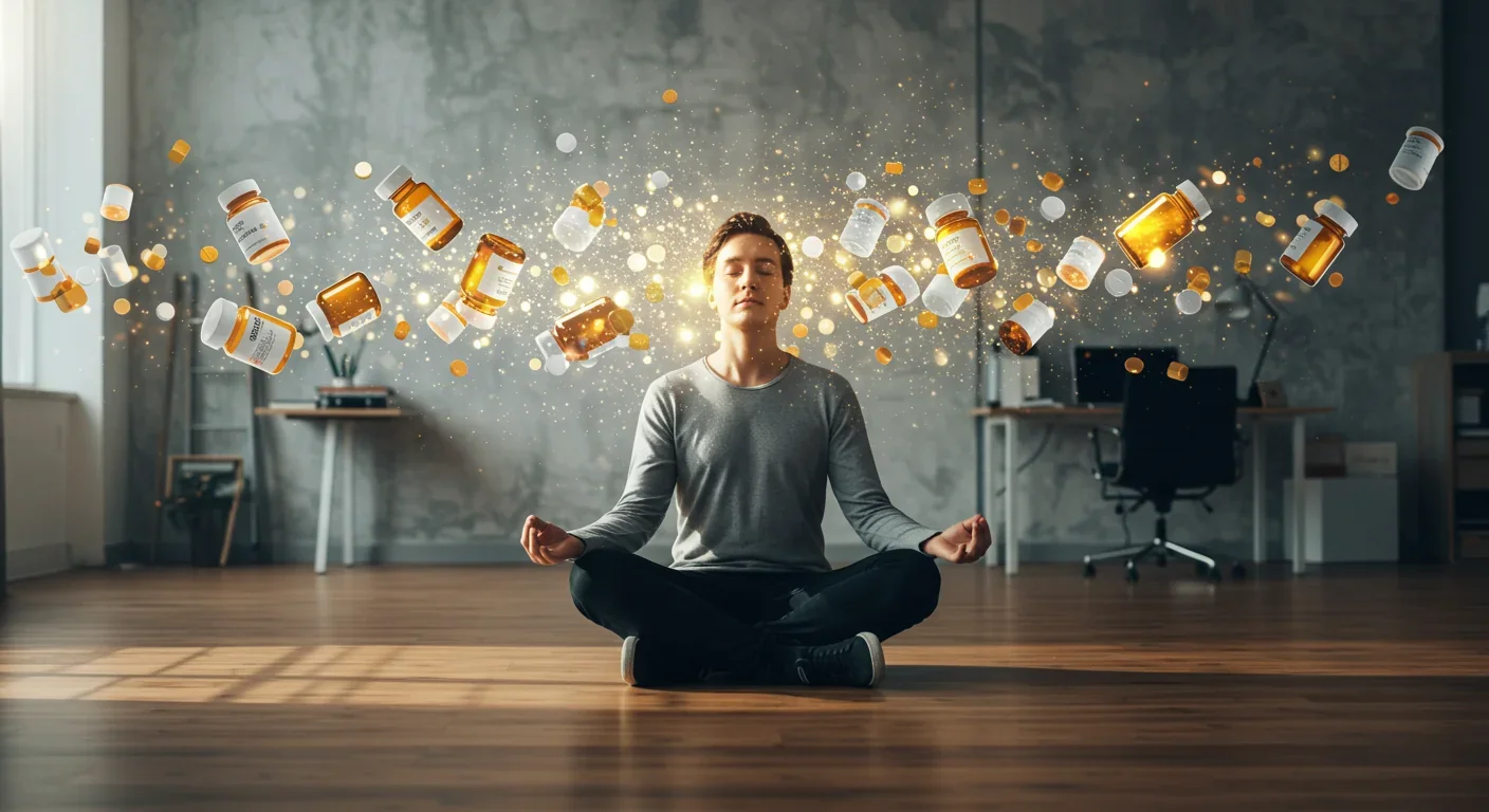 Person journaling as part of morning wellness routine with coffee at wooden table