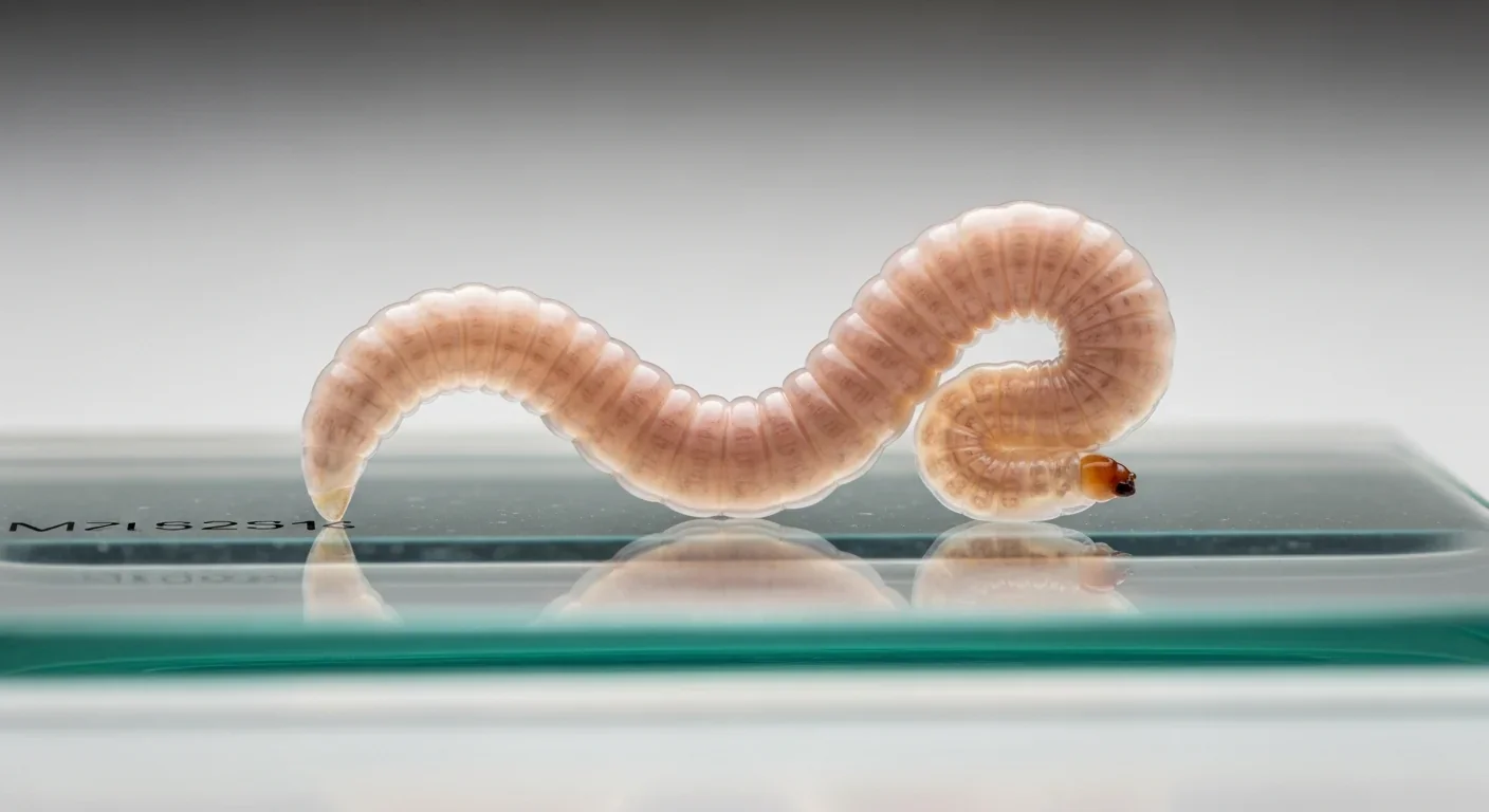 Transparent Caenorhabditis elegans roundworm used in longevity research experiments
