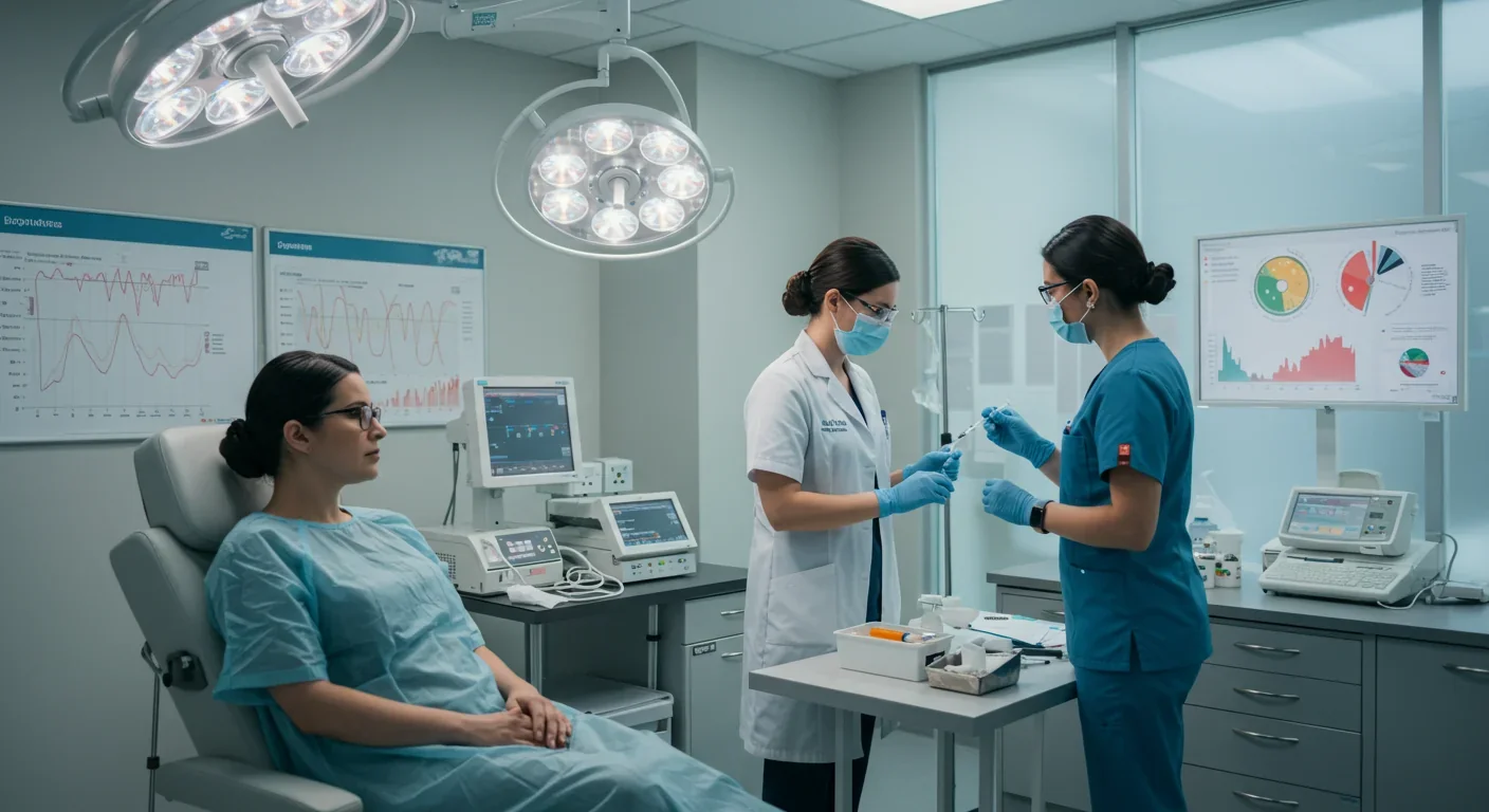 Medical team reviewing personalized mRNA cancer vaccine treatment plans