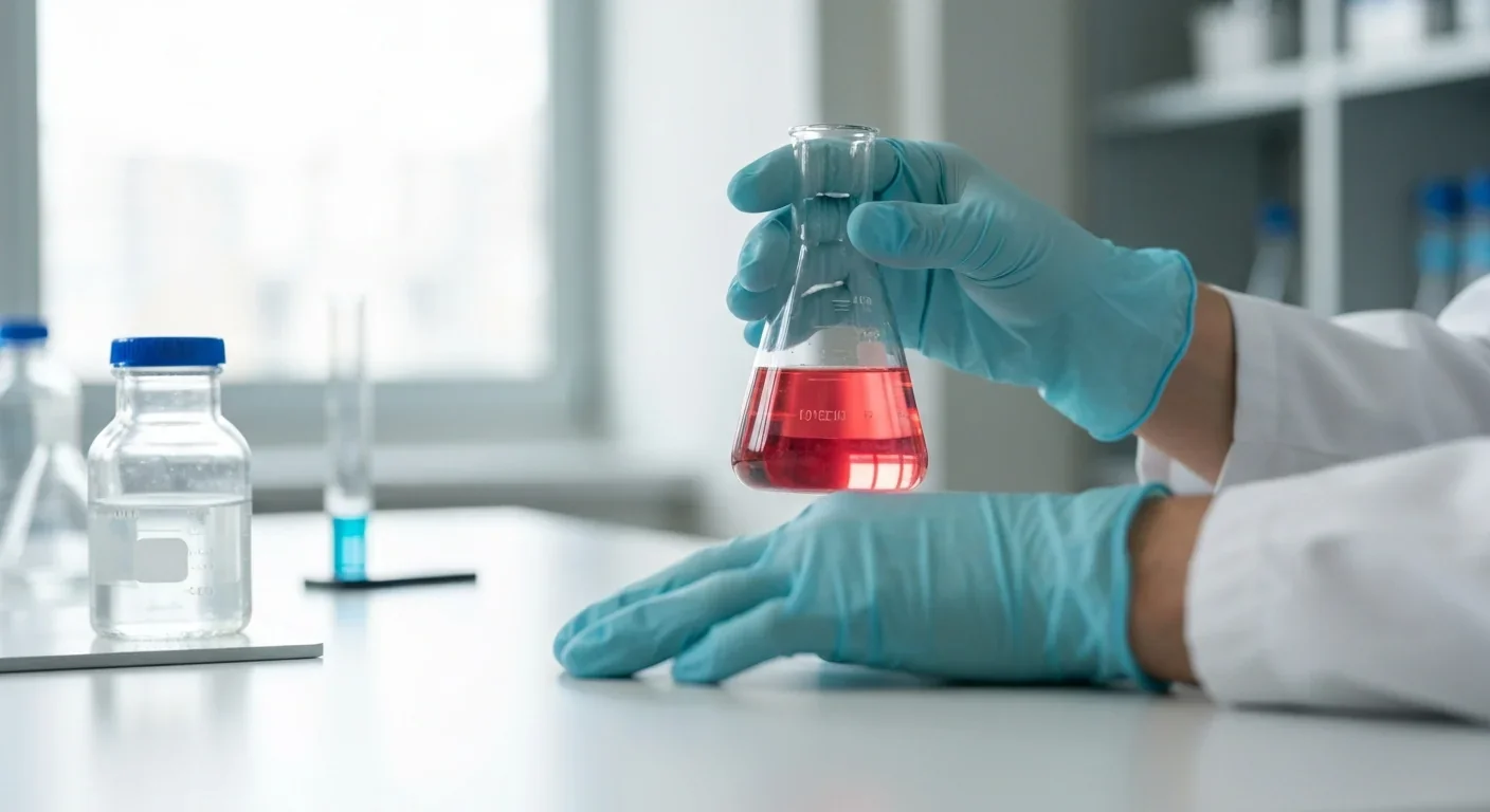 Researcher conducting laboratory tests on hormone receptor activation from plastic chemicals