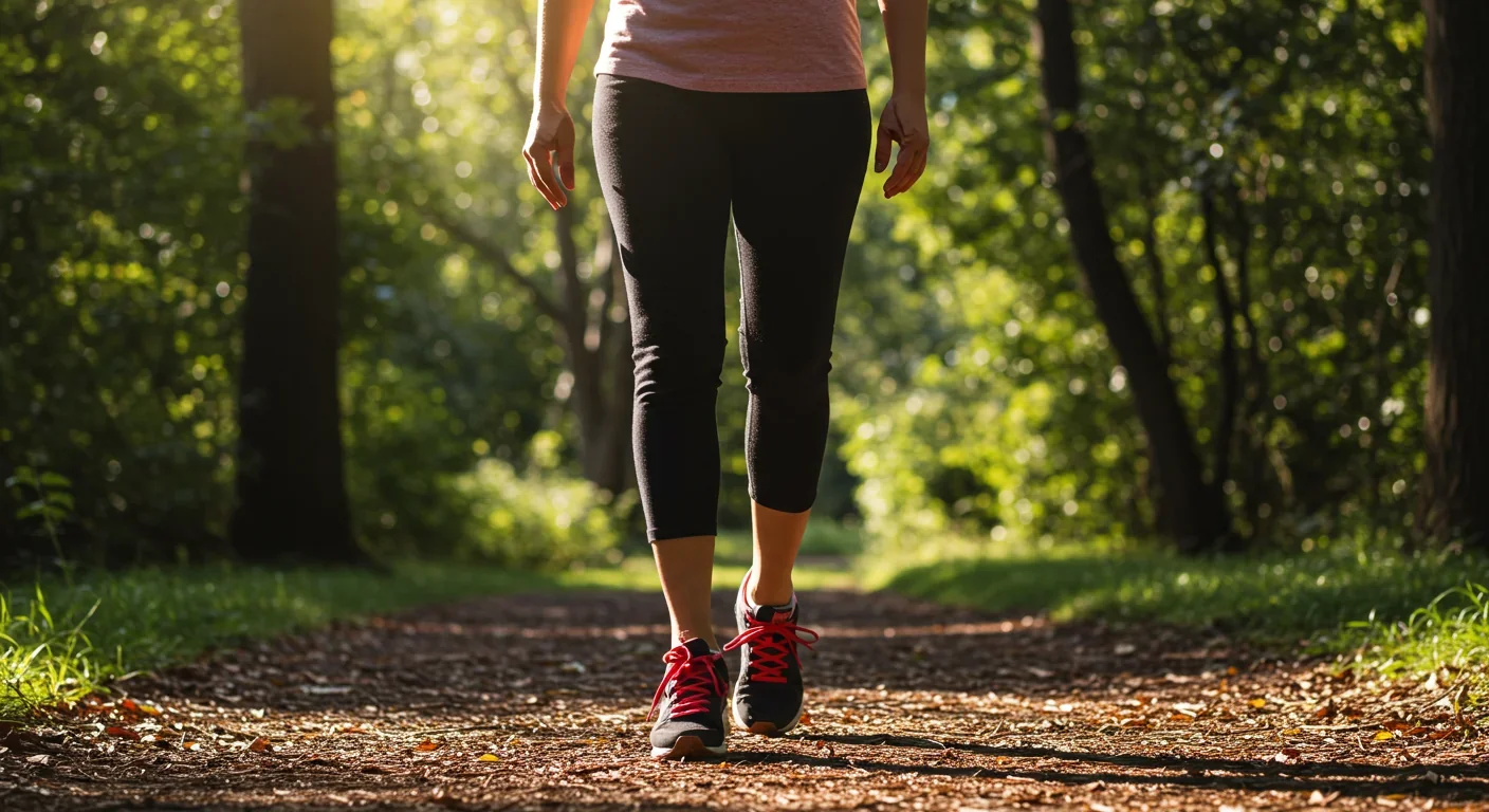 Person walking in nature as part of trauma recovery and nervous system regulation