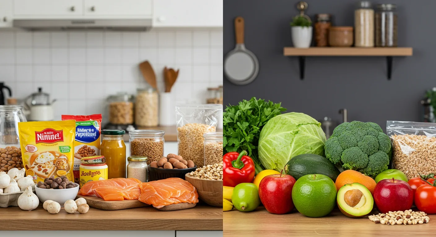 Close-up of nutrition label showing long list of artificial food additives